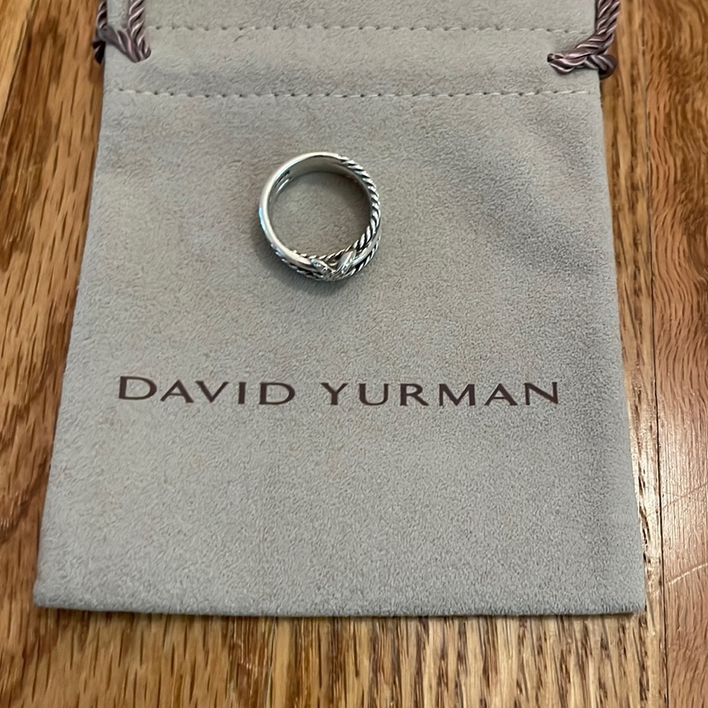 David Yurman silver crossover ring size 6